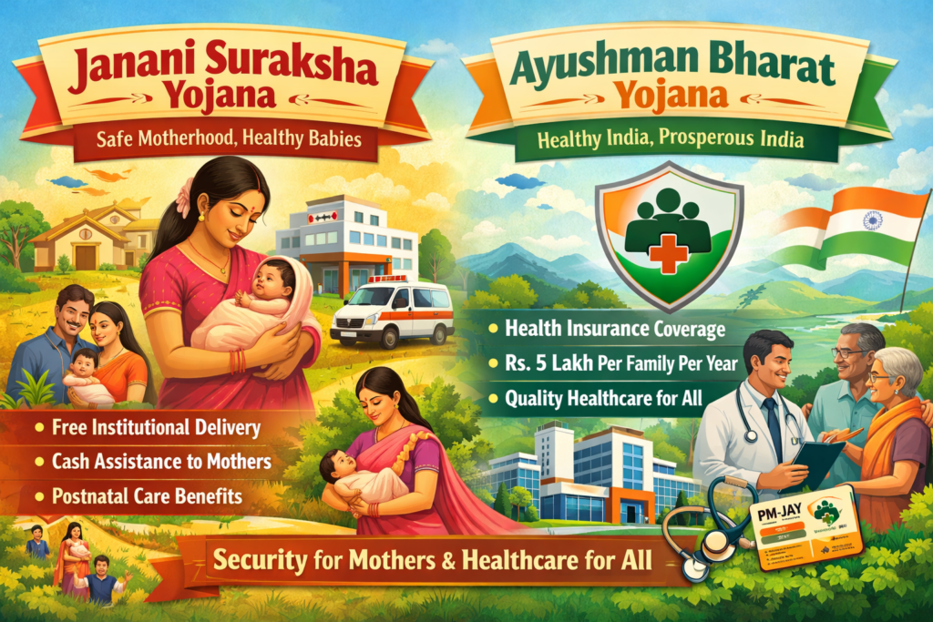 Ayushman bharath and Janani suraksha yojana